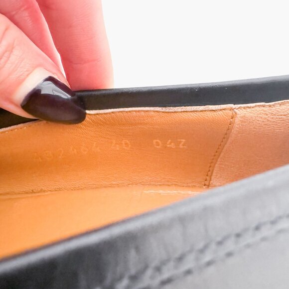 Gucci Jordaan Horsebit Loafer EU 40 US 10 Black Leather Buckle Flat Dress Shoe - Picture 11 of 16